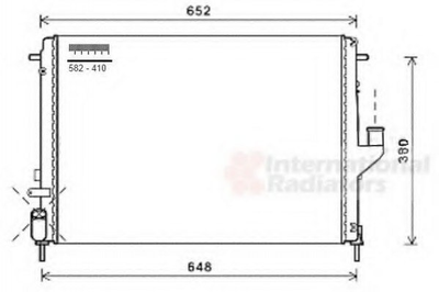 Радіатор охолодження двигуна Van Wezel 43002478 Renault Logan, Duster; Dacia Logan, Duster 214100598R, 8200582026