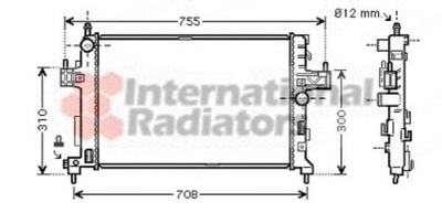 Радіатор охолодження двигуна Van Wezel 37002380 Opel Combo, CORSA 1300259, 1300261, 93177593