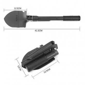Многофункциональная туристическая складная лопата в чехле Черная (kt-5656)