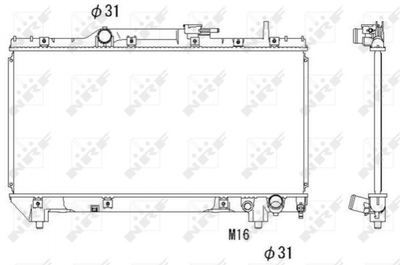 Радиатор охлаждения двигателя NRF 517590 Toyota Carina 1640074820, 1640074840, 1640003090