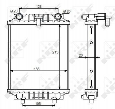 Радиатор охлаждения двигателя NRF 59125 Audi A3, TT, A1; Skoda Superb; Volkswagen Golf, Passat, Jetta; Seat Leon 5Q0121253H