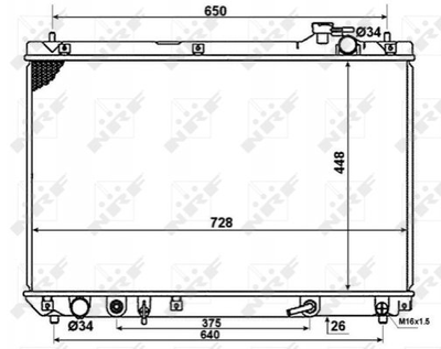 Радиатор охлаждения двигателя NRF 58378 Lexus RX 1640020140, 1640020200, 1640020240