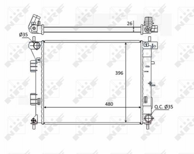 Радиатор охлаждения двигателя NRF 58522 Hyundai I30, Elantra; KIA Ceed, Pro Ceed 25310A5800