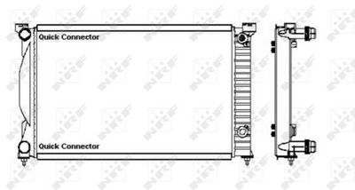 Радиатор охлаждения двигателя NRF 50543A Audi A4, A6; Seat Exeo 8E0121251AE, 8E0121251AP, 8E0121251AQ