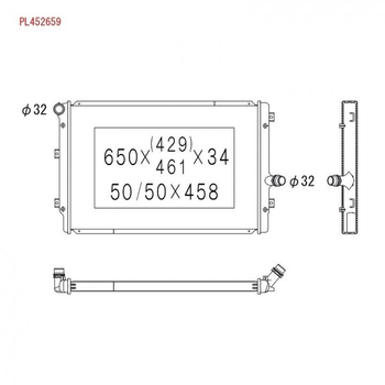 Радиатор охлаждения двигателя KOYORAD PL452659 Audi A3, TT; Volkswagen Golf, Jetta, Caddy, Passat, Touran, EOS, Scirocco; Seat Leon, Toledo; Skoda Octavia, Yeti, Superb 3C0121253Q, 1K0121251N, 1K0121251DM