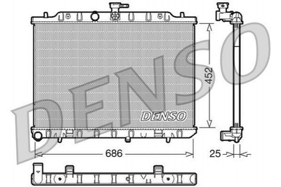 Радиатор охлаждения двигателя DENSO DRM46007 Nissan X-Trail 21400JG700, 21400JG80A