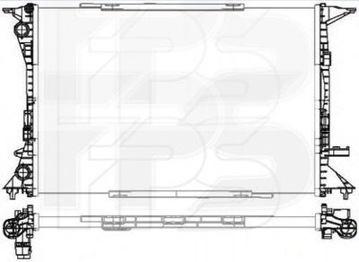 Радиатор охлаждения двигателя FPS FP 12 A876 Audi A5, A4, Q5, Allroad, Q3, A6 8K0121251L, 8K0121251R