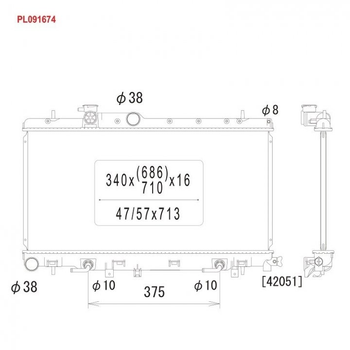 Радіатор охолодження двигуна KOYORAD PL091674 Subaru Impreza 45119FE010, 45111FE111