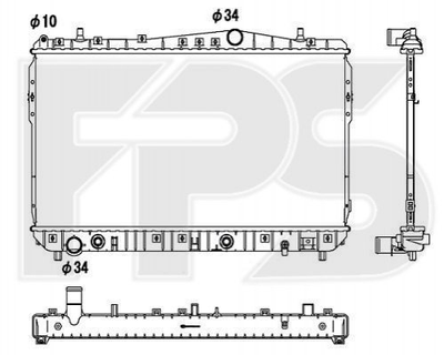 Радіатор охолодження двигуна FPS FP 17 A782 Daewoo Nubira; Chevrolet Lacetti P96553244, P96553243, 96553424