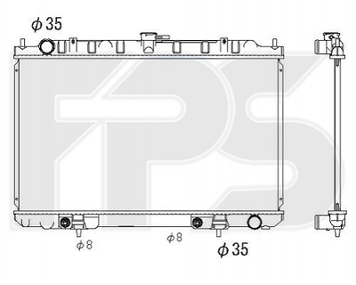 Радиатор охлаждения двигателя FPS FP 50 A75 Nissan Maxima 214102Y000, 214102Y700, 214102Y703