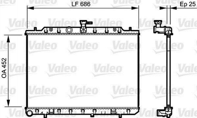 Радіатор охолодження двигуна Valeo 735206 Nissan X-Trail 21400JG700, 21400JG80A, 21400JG85A