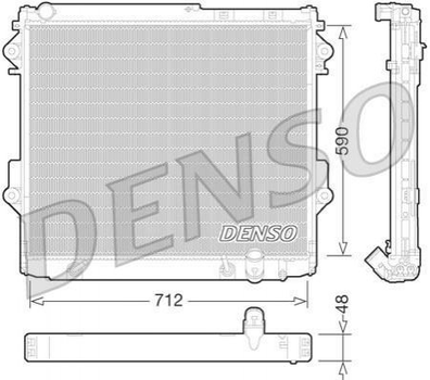 Радіатор охолодження двигуна DENSO DRM50075 Toyota Land Cruiser 1640051040