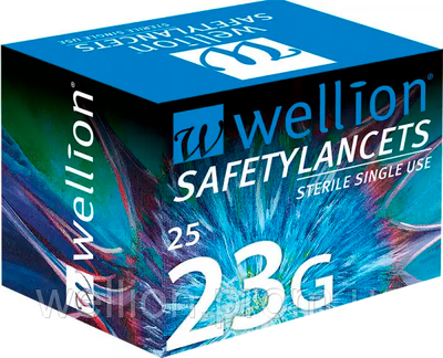 Безпечні ланцети Wellion 23 г (G) 25 штук