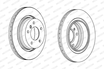 Тормозные диски FERODO DDF1073C BMW 3 Series 34216855154, 34211165563, 34216864056