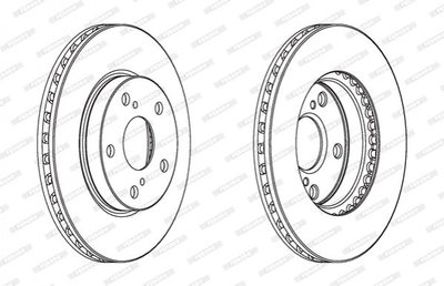 Тормозные диски FERODO DDF1789C Toyota Corolla, Auris; Opel Insignia 4351202220, 4351212670