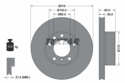 Диски гальмові TEXTAR 92304905 Mercedes G-Class 4634210312, A4634210312