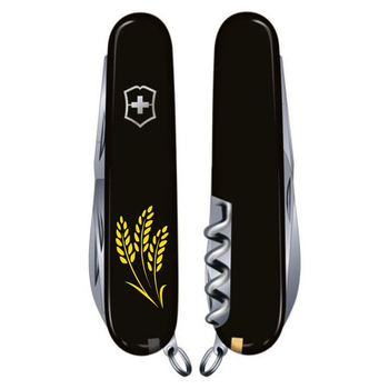 Ніж Victorinox Climber Ukraine Black Колосся Пшениці (1.3703.3_T1338u)