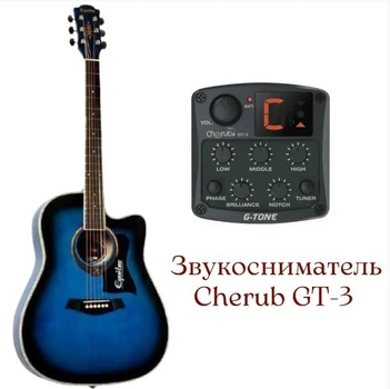 Гітара електроакустична Equites EQ901C/BLS 41'' + Cherub GT-3 Pream (Синього кольору)