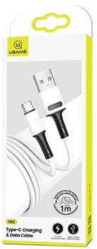 Кабель Usams U52 USB Typ-C 2A Fast Charge 1м Білий (6958444989044)