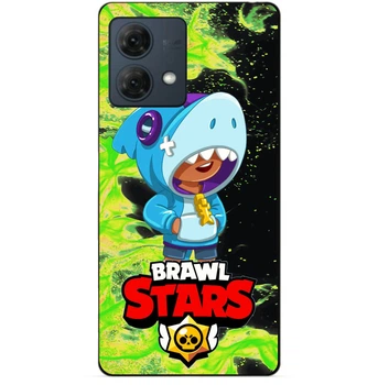 Чехол силиконовый бампер Candy для Motorola Moto G84 с Героем Brawl Stars Бравл Старс Леон Акула