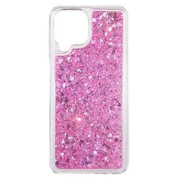 Чехол Glitter для Samsung Galaxy A22 / A225 бампер силиконовый с блестками Розовый