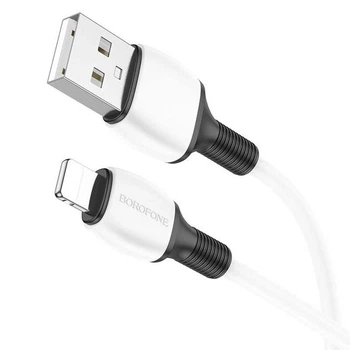 Кабель зарядки BOROFONE BX84 (2.4A) (1M) USB - Lightning для Apple для iOS пристроїв iPhone 6/7/8/X/Xs/11/12/13/14 Pro Max Білий