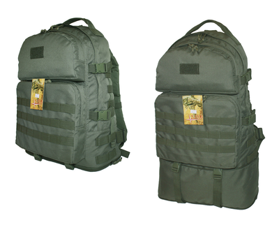Тактичний туристичний міцний рюкзак-трансформер 40-60 літрів олива MS