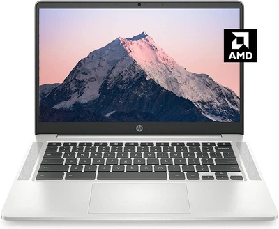 Ноутбук HP Chromebook 14A-NB0013DX AMD 3015Ce Radeon Graphics 4GB RAM 64 GB eMMC, Google Chrome OS,WiFi Bluetooth, Mineral Silver 2022 року випуску REF