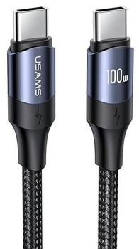 Кабель Usams U71 USB Typ-C с USB Typ-C 2м 100 W PD Fast Charge Чорний (6958444973340)