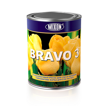Краска для стен и потолка MIXON BRAVO 3 белая 1л