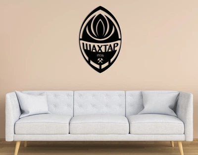 Декоративное панно на стену из дерева Upwood Decor Шахтер Донецьк Shakhtar Donetsk 96 x 60 см black