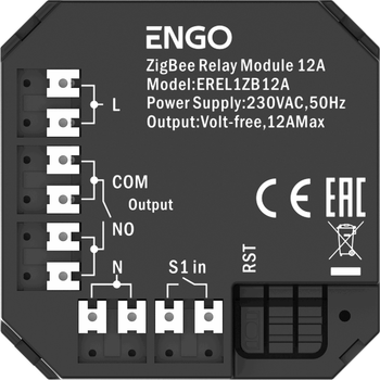 Релейный модуль ZigBee 3.0 (12A) Engo EREL-12ZB