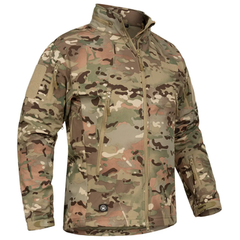 Тактическая куртка Soft Shell Multicam софтшелл, армейская, водонепроницаемая с капюшоном р.3XL