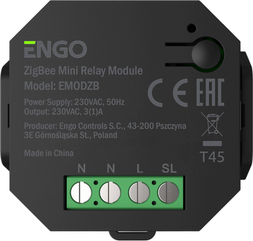 Реле ZigBee 3.0 для центра коммутации ECB08M230 Engo EMOD-ZB