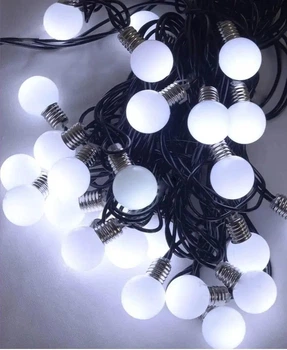 Гирлянда светодиодная Лампочки 18мм на елку 40 LED 7м переходник Белый