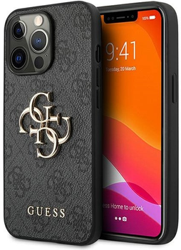 Панель Guess 4G Big Metal Logo для Apple iPhone 14 Pro Max Сірий (3666339066277)