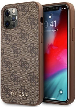 Панель Guess 4G Metal Gold Logo для Apple iPhone 14 Pro Max Коричневий (3666339094102)