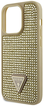 Панель Guess Rhinestone Triangle для Apple iPhone 14 Pro Max Золотий (3666339120085)