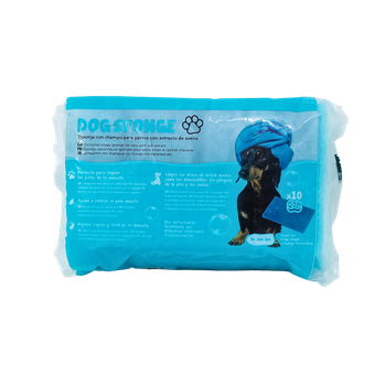 Dog Sponge 2 в 1 - гипоаллергенный сухой шампунь для собак с экстрактом овса нанесенный на губку