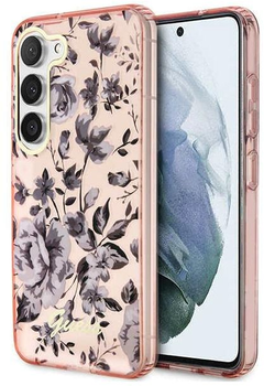 Etui plecki Guess Flower Collection do Samsung Galaxy S23 Plus Pink (3666339117238)