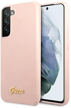 Etui plecki Guess Silicone Script Metal Logo do Samsung Galaxy S23 Plus Pink (3666339115036)