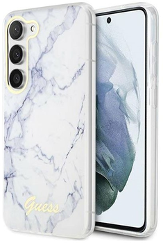 Etui plecki Guess Marble do Samsung Galaxy S23 Plus White (3666339117412)