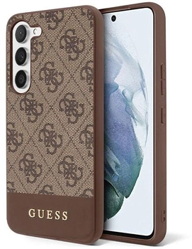 Etui plecki Guess 4G Stripe Collection do Samsung Galaxy S23 Brown (3666339117559)