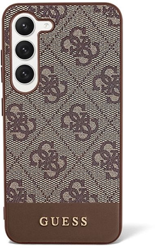 Etui plecki Guess 4G Stripe Collection do Samsung Galaxy S23 Brown (3666339117559)
