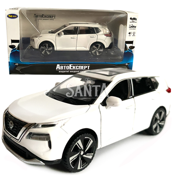 Іграшкова машинка металева Nissan X-Trail VC-Turbo 300, нісан, біла, звук, світло, інерція, відчин двері, капот, Автоексперт, 1:32,14,5*7*6см (ТК-10415)