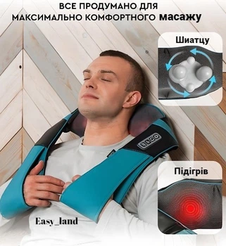 Універсальний роликовий електричний масажер для спини шиї та плечей Massanger Grant Shiatsu