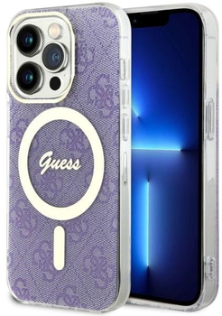 Etui plecki Guess 4G MagSafe do Apple iPhone 14 Pro Purple (3666339118242)