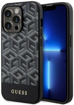 Etui plecki Guess G Cube Stripes MagSafe do Apple iPhone 14 Pro Black (3666339112448)