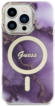 Панель Guess Golden Marble MagSafe для Apple iPhone 14 Pro Фіолетовий (3666339115852)