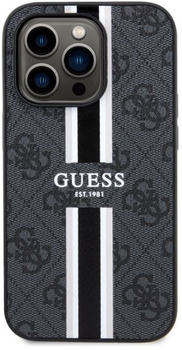 Панель Guess 4G Printed Stripes MagSafe для Apple iPhone 14 Pro Чорний (3666339119690)